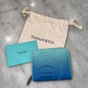Tiffany & Co. gradient Turquoise and Blue Leather Wallet